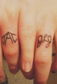 Pár malých čerstvých tetování pár prstů na obrázky minimalistické linie tetování