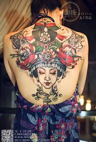 Yunnan-yndruk folslein achterportret tattoo