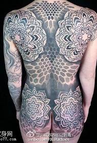 Full back honeycomb vanilla tattoo pattern