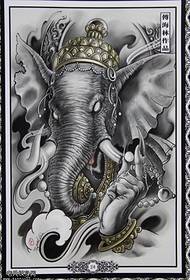Elephant god tattoo pattern