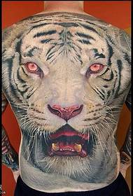 Úplný zpět 3D velký tygr tetování vzor