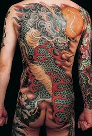 Men's full-backed unicorn tattoo