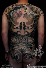Full back large prajna tattoo pattern