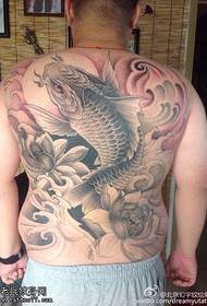 Big koi tattoo pattern full of back
