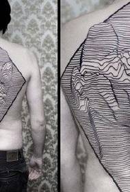 Diamond dancing line tattoo pattern
