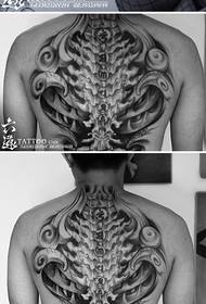 Cool cool super domineering full back hollow spine tattoo pattern