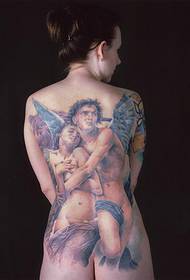 Angelic tattoo full of atmosphere