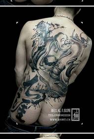 Man's back classic full back Maitreya tattoo pattern