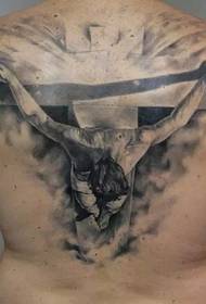 Mysterious and ancient cross tattoo