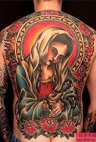a full-back color nun tattoo work