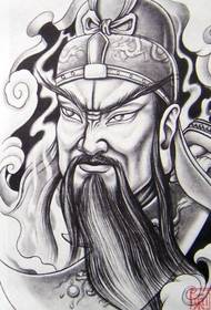 Ψάξτε πίσω το χειρόγραφο τατουάζ Guan Gong