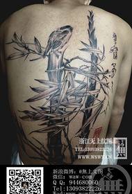 Back bamboo bird tattoo