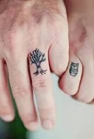 A couple of tattoo patterns on the fingertips