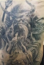 Muoti persoonallisuus täynnä takaisin lehmän paholainen rauta tuuletin tatuointi kuva
