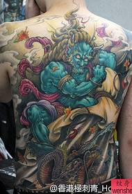 Shanghai tattoo show map recommended traditional full back Fengshen hundred ghost color tattoo pattern picture appreciation