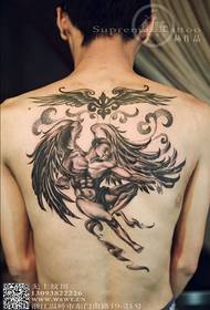 Pilna muguras eņģeļa tetovējums