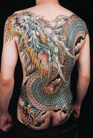 Cool hel rygg dragon tatuering