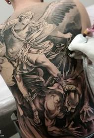 Full back angel demon tattoo pattern