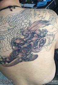 Classic point piercing dragon tattoo pattern