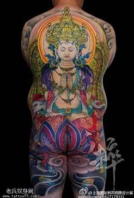 Krāsots liels Guanyin tetovējums