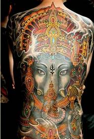 Módní barva zpět obrázek boha tetování vzor obrázek