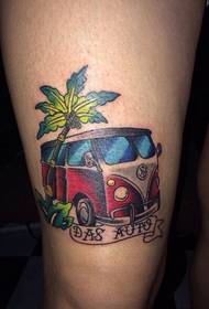 kāju krāsa Karikatūras auto tetovējums