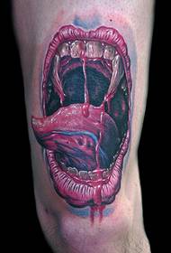 Modello di tatuaggio bocca horror europeo gamba