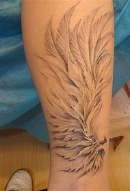 classic fashion leg wings tattoo pattern