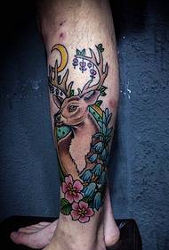color sika deer tattoo tattoo covering the legs