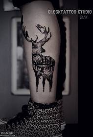 Ikati kanye ne-deer tattoo iphethini ngethole