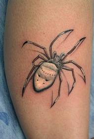 calf 3d spider tattoo picture