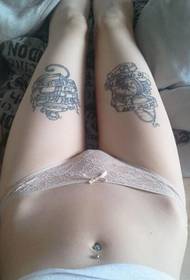 beautiful thigh fashion tattoo