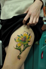 summer small fresh lotus tattoo