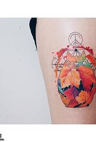 Thigh watercolor tortoise tattoo pattern