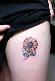 Sexy Legs Sunflower Fresh Tattoo 39174-leg sexy lace tattoo