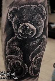 Small haired little bear tattoo pattern
