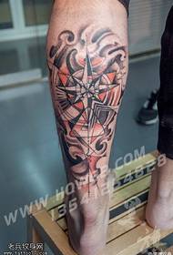 Shank klasikong pattern ng tattoo ng compass