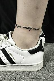 small fresh legs English tattoo picture so low-key