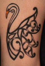 abstract swan tattoo in the tribe