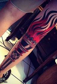 Leg domineering torch tattoo pattern