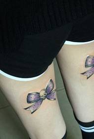 beauty leg fashion bow tattoo pattern