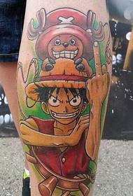 Modele de tatuaje One Piece Luffy și Choba