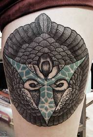 Thigh bird tattoo pattern