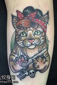 Calf cat girl tattoo pattern
