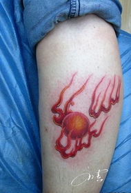 nogo obarvan vzorec tatujev plamen kroglice