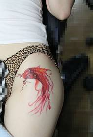 girl's beautiful color small squid tattoo pattern