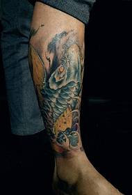 package calf color squid tattoo picture Dazzling light