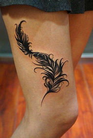 Black Light Feathered Tattoo Pattern