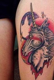 leg unicorn tattoo pattern