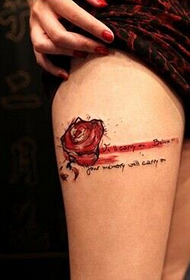 klasszikus női lábak gyönyörű Rózsa tetoválás minta